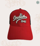 Red Embroidered India Baseball Cap