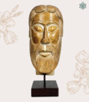 Hand Carved Wood Jesus Head Statue Figurine