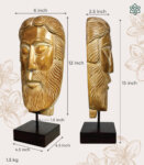 Hand Carved Wood Jesus Head Statue Figurine