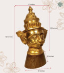 Brass Shiva Murti Idol Head Statue Figurine with Wood Base India Traditional Home Decor