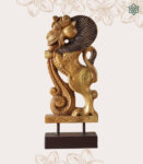 Wooden Indian Lion Sculpture - Yali Exclusive Table Top Décor