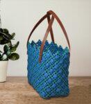 Beach Bag Hand Bag Plastic Medium Blue Tote Bag