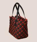 Beach Bag Handbag Medium Red Black Recycled Plastic Designer Tote Bag