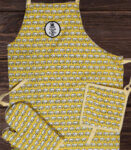 Yellow Elephant Keep Calm Apron Set