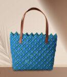 Beach Bag Hand Bag Plastic Large Blue Tote Bag