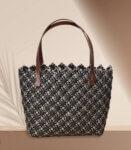 Beach Bag Hand Bag Plastic Large Silver Black Tote Bag