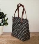 Beach Bag Hand Bag Plastic Large Silver Black Tote Bag