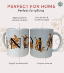 Souvenir Gift Premier India Black Gold Stylish Ceramic Coffee Mug 350 ml