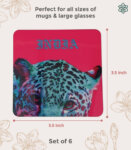 Pop Art Leopard Print India Souvenir Coasters (Set of 6)