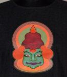 Recycled Charcoal T-shirt with India Kathakali Line Art Print