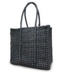 Beach Bag, Lunch Hand Bag, Plastic Medium Black Tote Bag