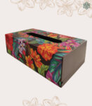 Premium Wooden Floral Tissue Box Cover Tissue Box Holder for Car Home