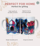 Souvenir Gift Premier India Colorful Graphic Art Large Ceramic Coffee Mug 350 ml