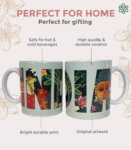 Souvenir Gift Premier India Colorful Traditional Art Large Ceramic Coffee Mug 350 ml