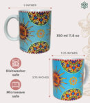 Souvenir Gift Premier India Surya Sun God Large Ceramic Coffee Mug 350 ml