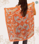 India Kalamkari Designer Print Silk Scarf