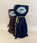 Brown Evil Eye Reusable Wine Bag