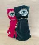 Dark Green Evil Eye Reusable Wine Bag