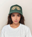 Dark Green Embroidery India Tiger Baseball Cap