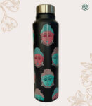 Buddha Graphic Art Print Black Stainless Steel Water Bottle