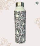 Leopard Abstract Art White Stainless Steel Water Bottle