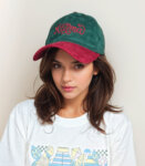 Green Embroidered India Karma Premium Suede Baseball Cap