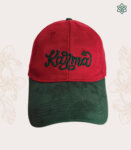 Maroon Embroidered India Karma Premium Suede Baseball Cap