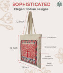 Maharashtra Warli Art Natural Cotton Canvas Cream Tote Bag