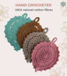 Hand Crocheted Pastel Leaves – Set of 4