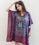 Maroon Kalamkari Radha Krishna Short Kaftan