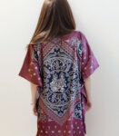 Maroon Kalamkari Radha Krishna Short Kaftan