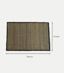 Grass Hand Woven Black & White Table Mats & Runner (set of 5)