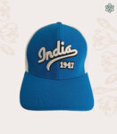 Blue Embroidered India 1947 Premium Baseball Cap