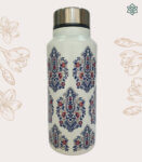 Mughal Paisley Art White Medium Stainless Steel Water Bottle