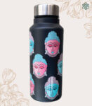 Buddha Kalamkari Art Black Medium Stainless Steel Water Bottle