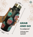 Buddha Kalamkari Art Black Medium Stainless Steel Water Bottle