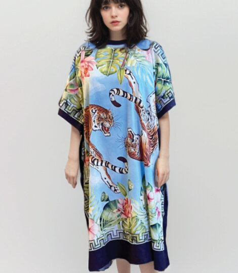 Tiger In The Sky Long Kaftan