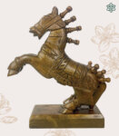 Jumping Horse Hand Carved Wood Statue Figurine