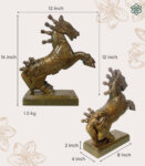 Jumping Horse Hand Carved Wood Statue Figurine