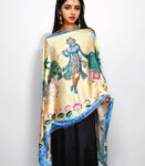 Krishna with Cows Soft Vegan Silk Stole Dupatta