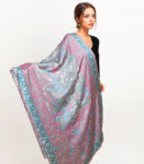 Pink Kalamkari Lord Ram in Durbar Soft Vegan Silk Stole Dupatta