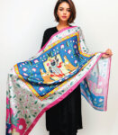 Shreenathji Pichwai with Cows Soft Vegan Silk Stole Dupatta