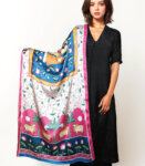 Shreenathji Pichwai with Cows Soft Vegan Silk Stole Dupatta