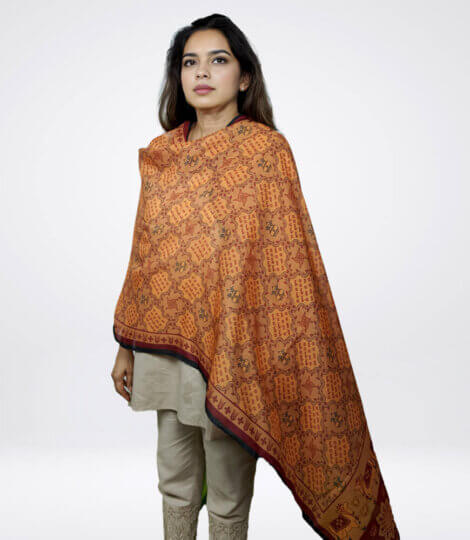 Orange Hari Naam Mantra ‘Chadar’ Stole Dupatta