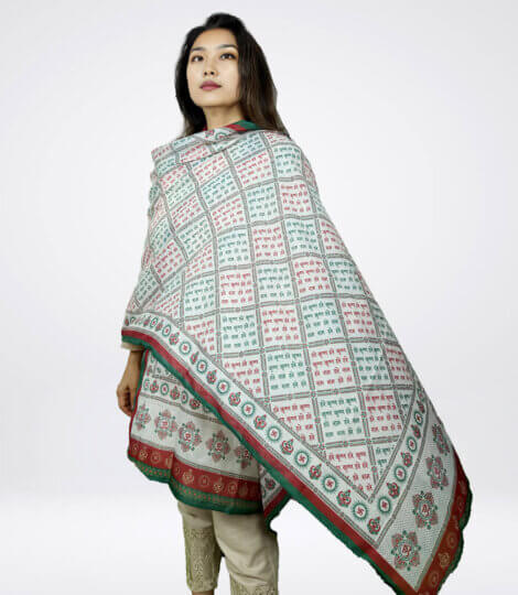 White-Hari-Naam-Mantra-Chadar-Stole-Dupatta-2