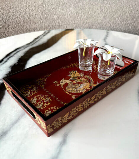 Kalamkari Peacock Tray