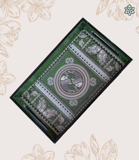 MADHUBANI-GREEN-TRAY-1