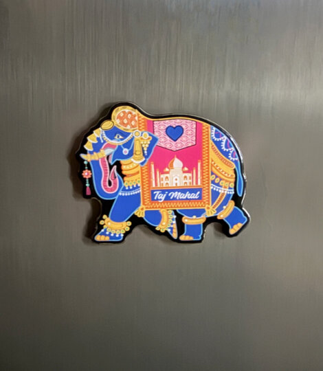 Dome laminated elephant fridge magnet