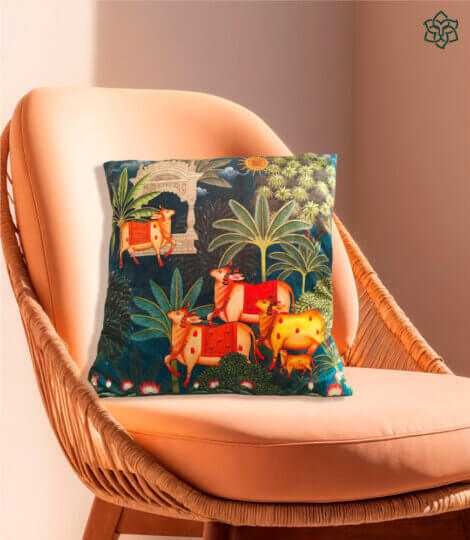 Pichwai Cushion Cover