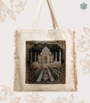 Taj mahal Brocade Canvas Tote Bag